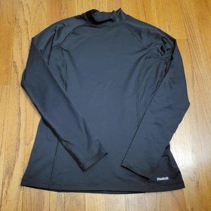 Reebok Black Play Dry Long Sleeve Winter Activewear Shirt - size medium